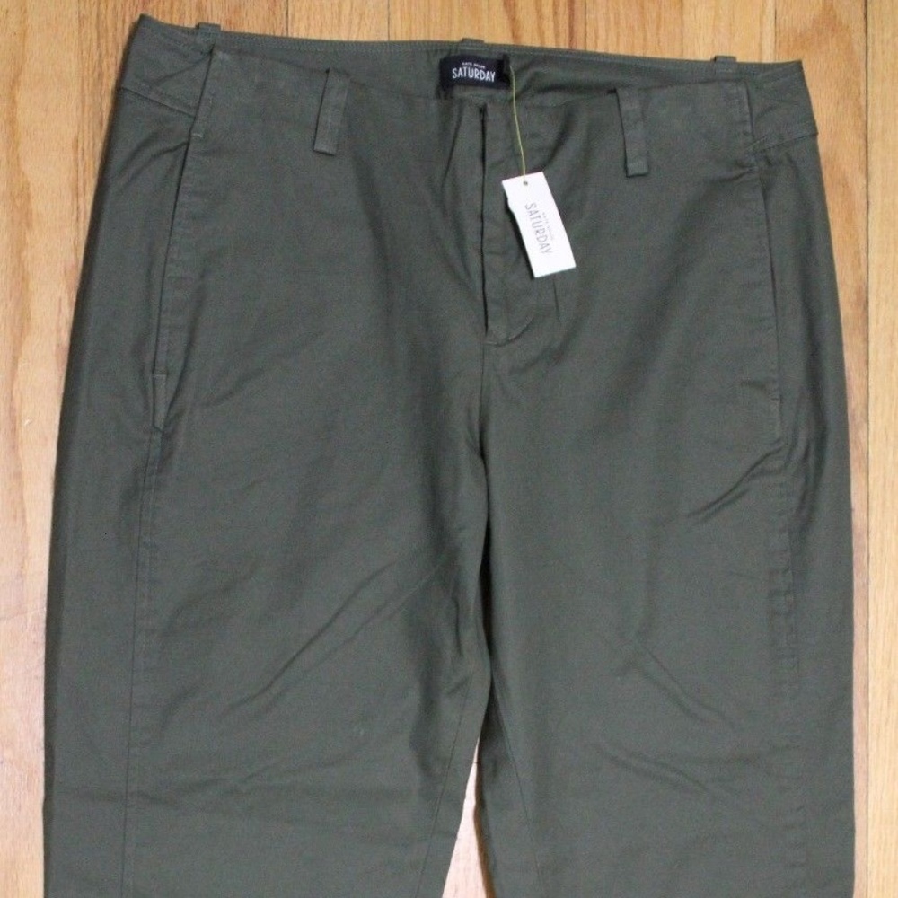 KATE SPADE SATURDAY DRK GRN EASY MODRN CROP PANTS